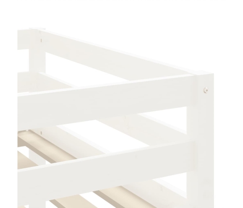 Cama alta de niños escalera madera maciza pino blanco 80x200 cm