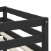 Cama alta de niños escalera madera maciza pino negra 90x200 cm