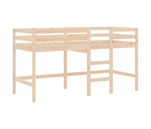 Cama alta de niños con escalera madera maciza pino 90x190 cm