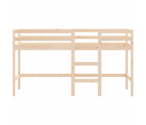 Cama alta de niños con escalera madera maciza pino 90x190 cm