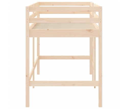 Cama alta de niños con escalera madera maciza pino 90x190 cm