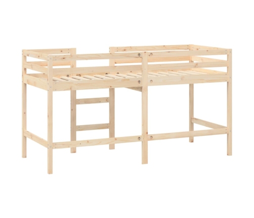 Cama alta de niños con escalera madera maciza pino 90x190 cm