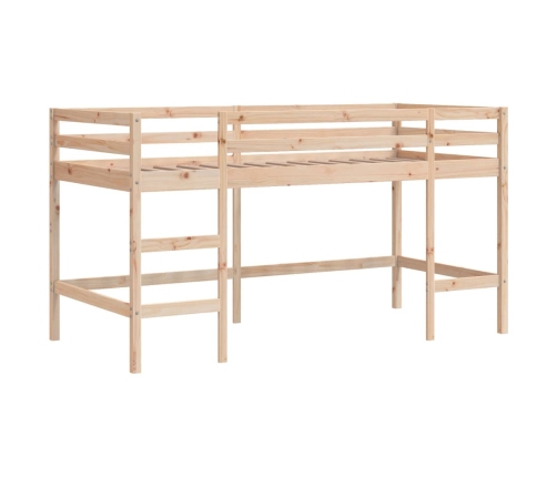 Cama alta de niños con escalera madera maciza pino 90x200 cm