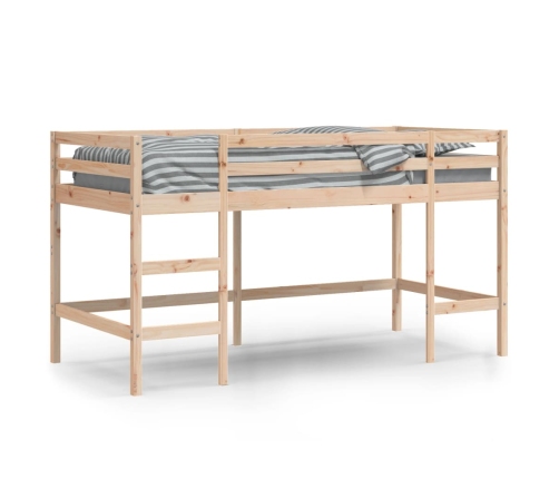 Cama alta de niños con escalera madera maciza pino 90x200 cm