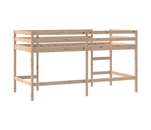 Cama alta de niños con escalera madera maciza pino 90x200 cm