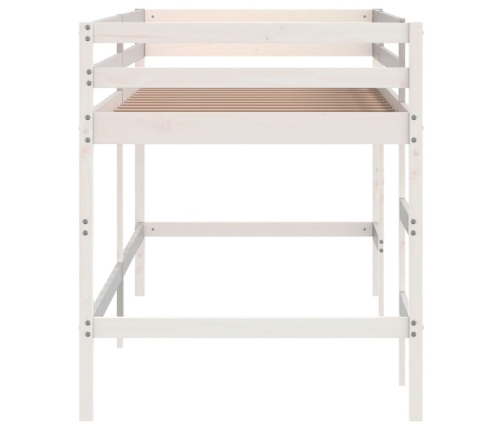 Cama alta de niños con escalera madera maciza pino 90x190 cm