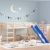 Cama alta para niños con tobogán madera maciza pino 90x200 cm