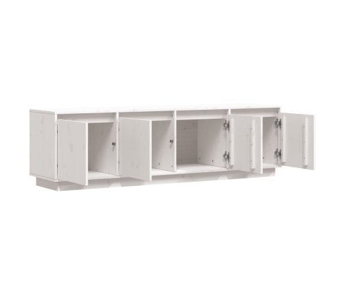 vidaXL Mueble de TV madera maciza de pino blanco 156x37x45 cm