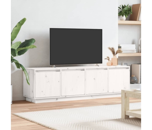 vidaXL Mueble de TV madera maciza de pino blanco 156x37x45 cm