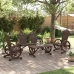 Juego de muebles de jardín 4 piezas madera maciza de abeto