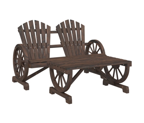 Juego de muebles de jardín 4 piezas madera maciza de abeto