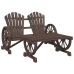 Juego de muebles de jardín 4 piezas madera maciza de abeto