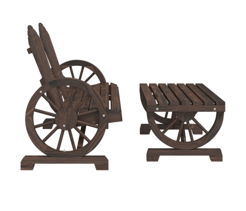 Juego de muebles de jardín 4 piezas madera maciza de abeto