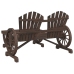 Juego de muebles de jardín 4 piezas madera maciza de abeto