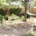 Juego de muebles de jardín 4 piezas madera maciza de abeto