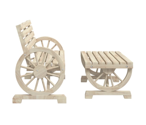 Juego de muebles de jardín 4 piezas madera maciza de abeto