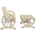 Juego de muebles de jardín 4 piezas madera maciza de abeto