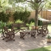 Juego de muebles de jardín 4 piezas madera maciza de abeto