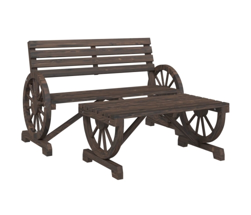 Juego de muebles de jardín 4 piezas madera maciza de abeto