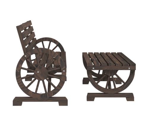 Juego de muebles de jardín 4 piezas madera maciza de abeto