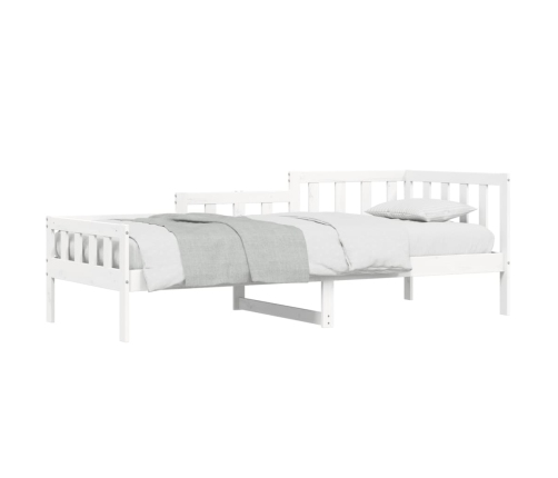 Sofá cama sin colchón madera maciza de pino blanco 80x200 cm
