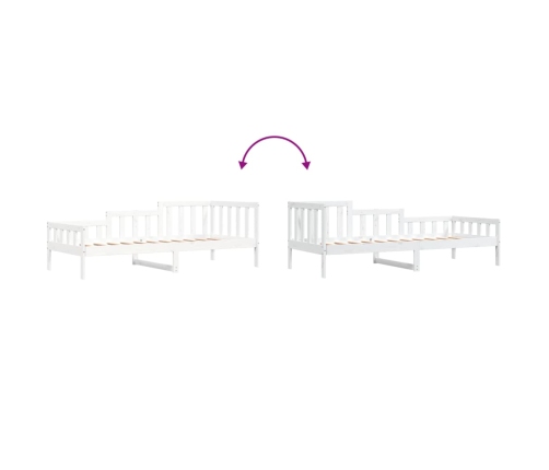 Sofá cama sin colchón madera maciza de pino blanco 80x200 cm