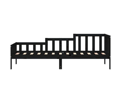 Sofá cama sin colchón madera maciza de pino negro 80x200 cm