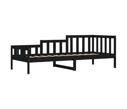 Sofá cama sin colchón madera maciza de pino negro 80x200 cm