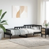 Sofá cama sin colchón madera maciza de pino negro 80x200 cm