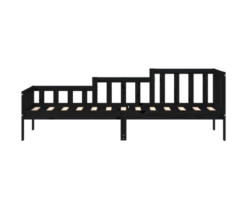 Sofá cama sin colchón madera maciza de pino negro 90x190 cm