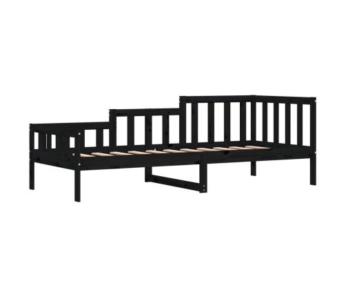 Sofá cama sin colchón madera maciza de pino negro 90x190 cm