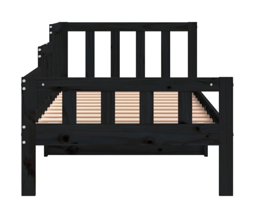 Sofá cama sin colchón madera maciza de pino negro 90x190 cm