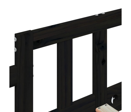 Sofá cama sin colchón madera maciza de pino negro 90x190 cm