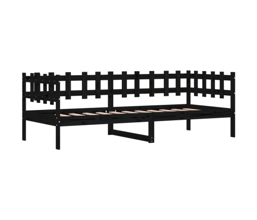 Sofá cama madera maciza de pino negro 90x200 cm