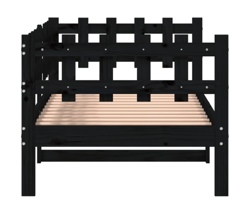 Sofá cama madera maciza de pino negro 90x200 cm