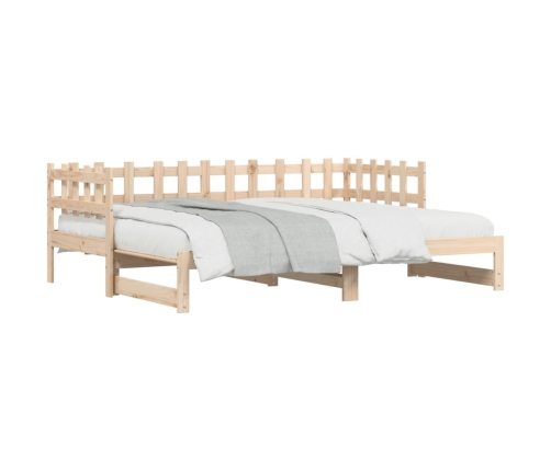 Sofá cama extraíble madera maciza de pino 2x(80x200) cm