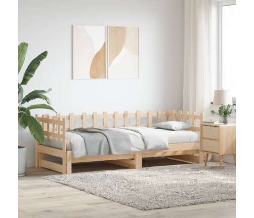 Sofá cama extraíble madera maciza de pino 2x(80x200) cm