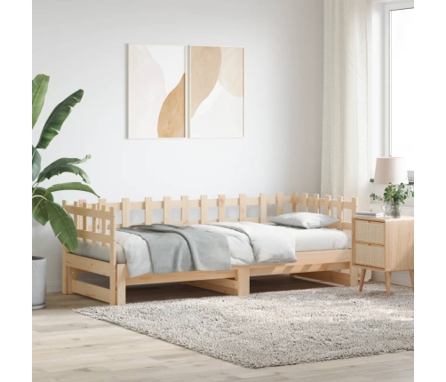 Sofá cama extraíble madera maciza de pino 2x(90x200) cm