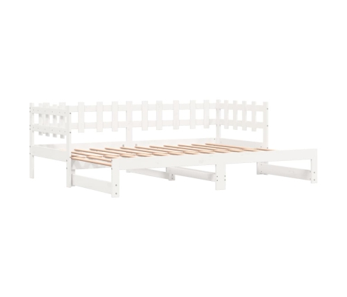 Sofá cama extraíble madera maciza de pino blanco 2x(90x200) cm