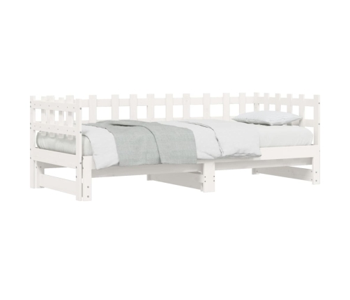 Sofá cama extraíble madera maciza de pino blanco 2x(90x200) cm