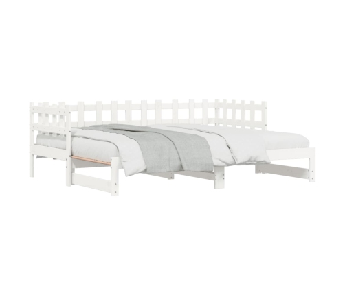 Sofá cama extraíble madera maciza de pino blanco 2x(90x200) cm