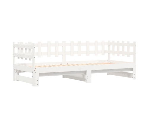 Sofá cama extraíble madera maciza de pino blanco 2x(90x200) cm