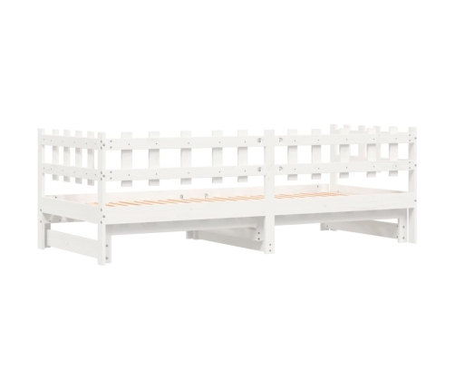 Sofá cama extraíble madera maciza de pino blanco 2x(90x200) cm