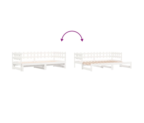 Sofá cama extraíble madera maciza de pino blanco 2x(90x200) cm