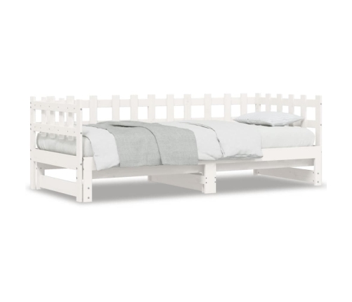 Sofá cama extraíble madera maciza de pino blanco 2x(90x200) cm