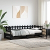 Sofá cama extraíble madera maciza de pino negro 2x(90x200) cm