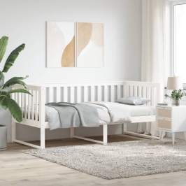 Diván sin colchón blanco 100x200 cm madera maciza de pino