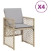 Sillones jardín con cojines 4 uds ratán sintético beige mezcla