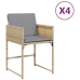 Sillones jardín con cojines 4 uds ratán sintético beige mezcla