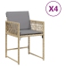 Sillones jardín con cojines 4 uds ratán sintético beige mezcla